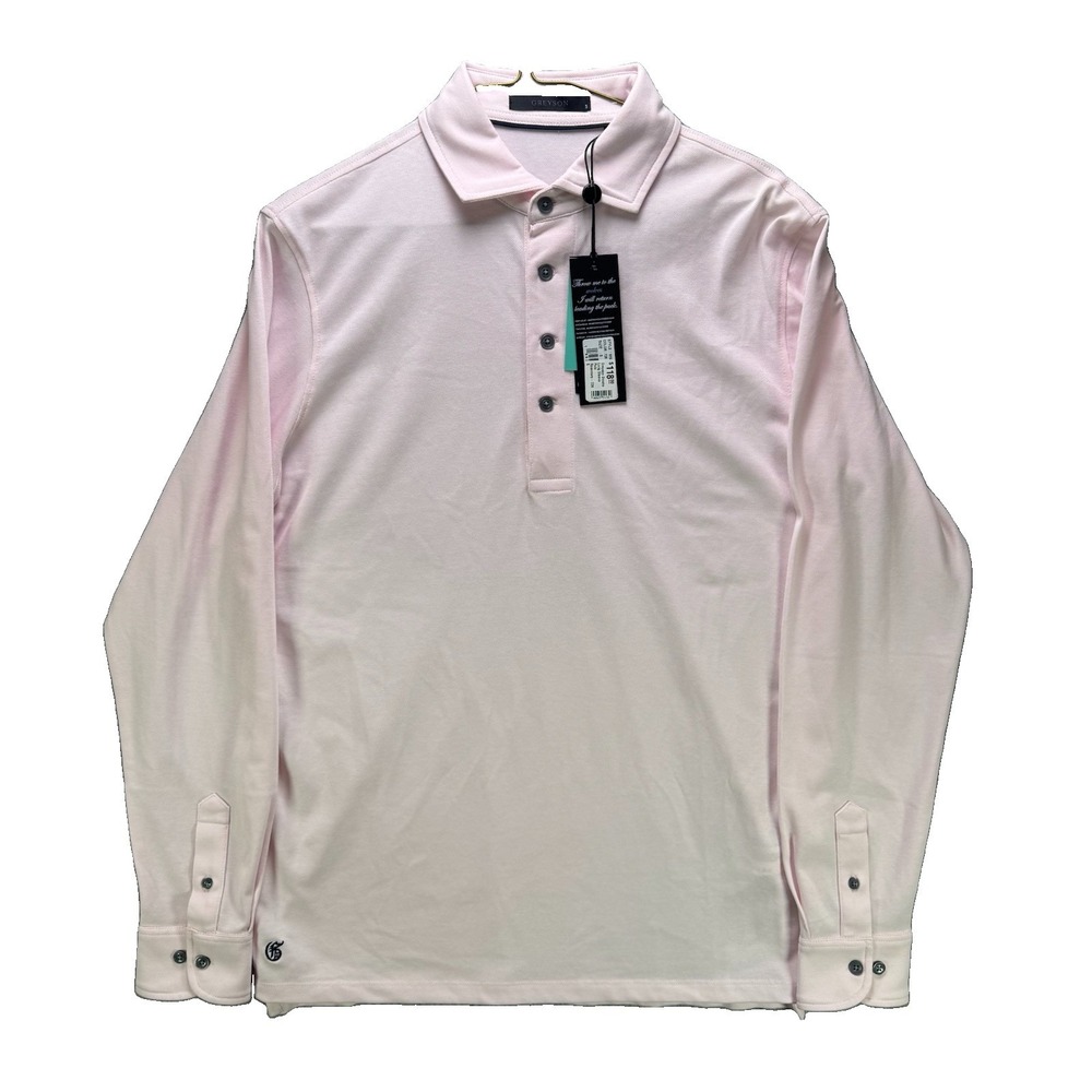 Greyson Polo Shirt Mens Small Pink Rosemary Omaha Long Sleeve Preppy Golf NWT